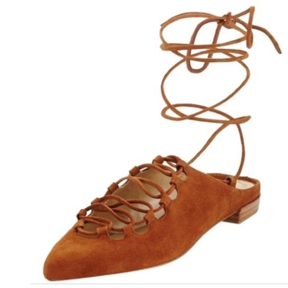 Stuart Weitzman Brown Stringdown Suede Lace Up Mu… - image 4